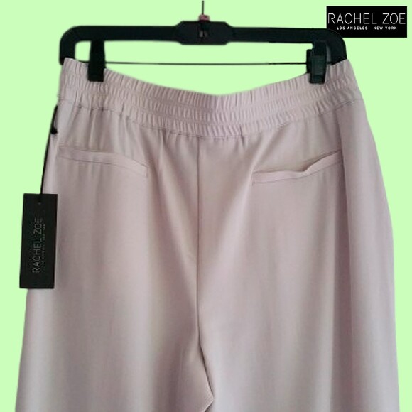 Rachel Zoe NEW Elastic Waist Pocket Ankle Detail Crepe Pant 8 - Picture 9 of 11